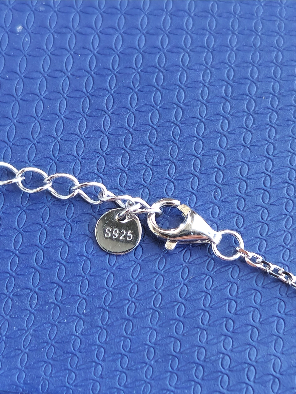 Sterling Silver Infinity Heart Pendant Necklace Blue CZ 19" Adjustable Chain - Picture 3 of 8